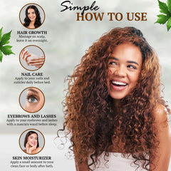 Fiora Naturals castor oil on the scalp for deep hydration