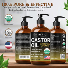 Fiora Naturals castor oil for lashes and brows growth