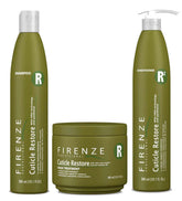 Firenze Professional Cuticle Restore shampoo bottle promotes cuticle repair and hydration.