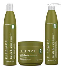 Firenze Professional Cuticle Restore shampoo bottle promotes cuticle repair and hydration.