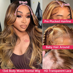 Fironiix HD Swiss lace 13x6 honey blonde wig for seamless parting.