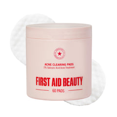 First Aid Beauty Acne Pads face close-up showing dual-sided pads for clear pores.