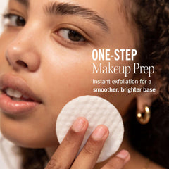 First Aid Beauty Facial Radiance Pads pad closeup shows textured pad for gentle exfoliation.