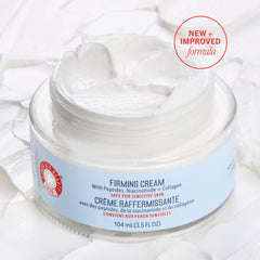 Texture close-up of First Aid Beauty Firming Cream reveals rich hydration