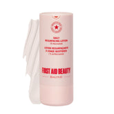 First Aid Beauty lactic acid lotion bottle for resurfacing and hydration.