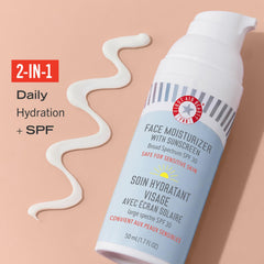 First Aid Beauty Ultra Repair SPF 30 label close-up highlights protection