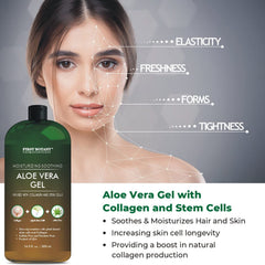 First Botany aloe gel on skin closeup highlights hydration and comfort.