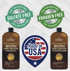 First Botany Biotin Hair Growth Conditioner bottle close-up with keratin, aloe moisture, and shine.