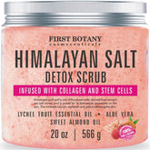 First Botany Himalayan Salt Scrub bottle showing exfoliating salt for smoother skin.