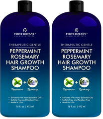 First Botany Peppermint Rosemary shampoo bottle front view for daily refreshment and hydration.