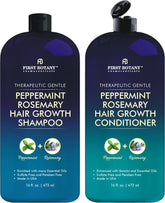 First Botany peppermint rosemary shampoo bottle for daily refreshing cleanse.