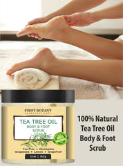 First Botany salt crystals and tea tree oil in scrub.