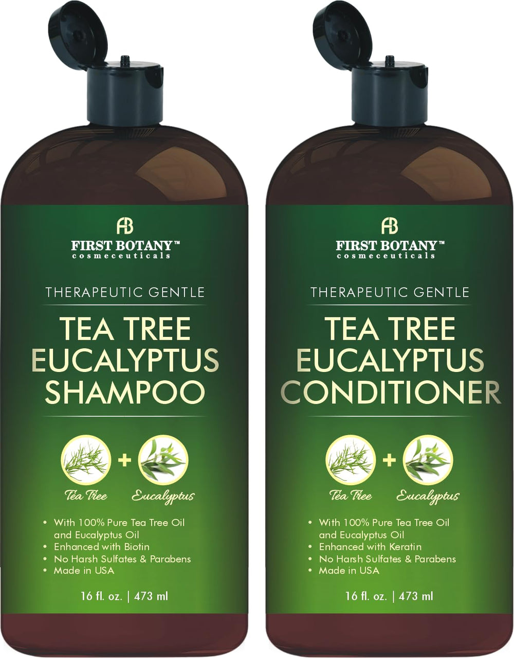 First Botany Tea Tree Eucalyptus Shampoo bottle for a refreshing scalp cleanse
