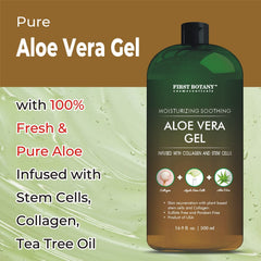 First Botany tea tree oil infused aloe shows natural soothing for skin.