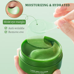 Firstfly eye patches applied under eyes to reduce puffiness and dark circles.