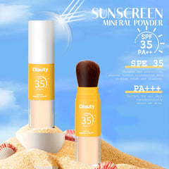 Firstfly powder brush applying even, lightweight coverage for makeup setting.
