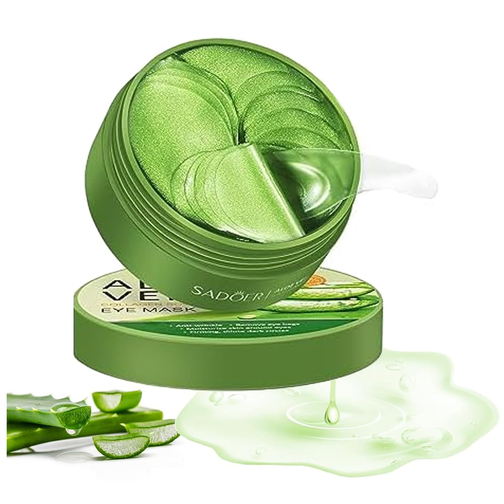 Firstfly under eye patches packaging with aloe vera for hydrating care.
