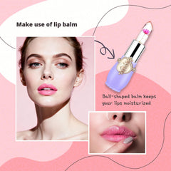 Firstfly Waterproof Long-Lasting Lip Balm on lips delivering durable moisture.