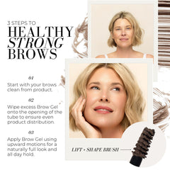Before and after: fuller, defined brows with Fitglow Brow Gel.