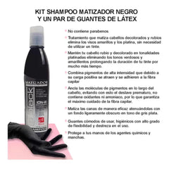 Five Brothers Le Black Purple Shampoo purple pigment deposition indicates brass counteraction during every wash.