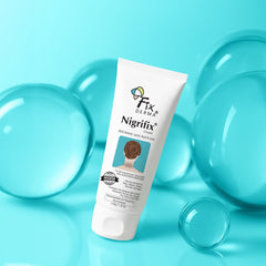 FIXDERMA Nigrifix cream tube dispensing for targeted treatment on neck and armpits