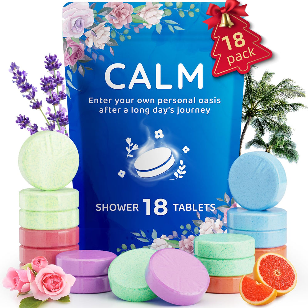 Fizzgarden rose shower steamer in pink packaging for a calming aroma