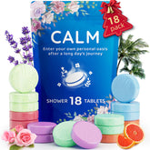 Fizzgarden rose shower steamer in pink packaging for a calming aroma