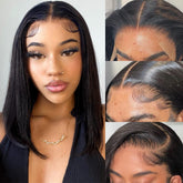Flady 14-inch bob wig with 13x4 HD lace front, full view showing natural scalp blend.