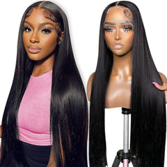 Flady 28-inch straight HD lace front wig for natural daily wear