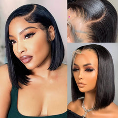 Flady 10 inch lace-front bob wig for a natural look and easy wear