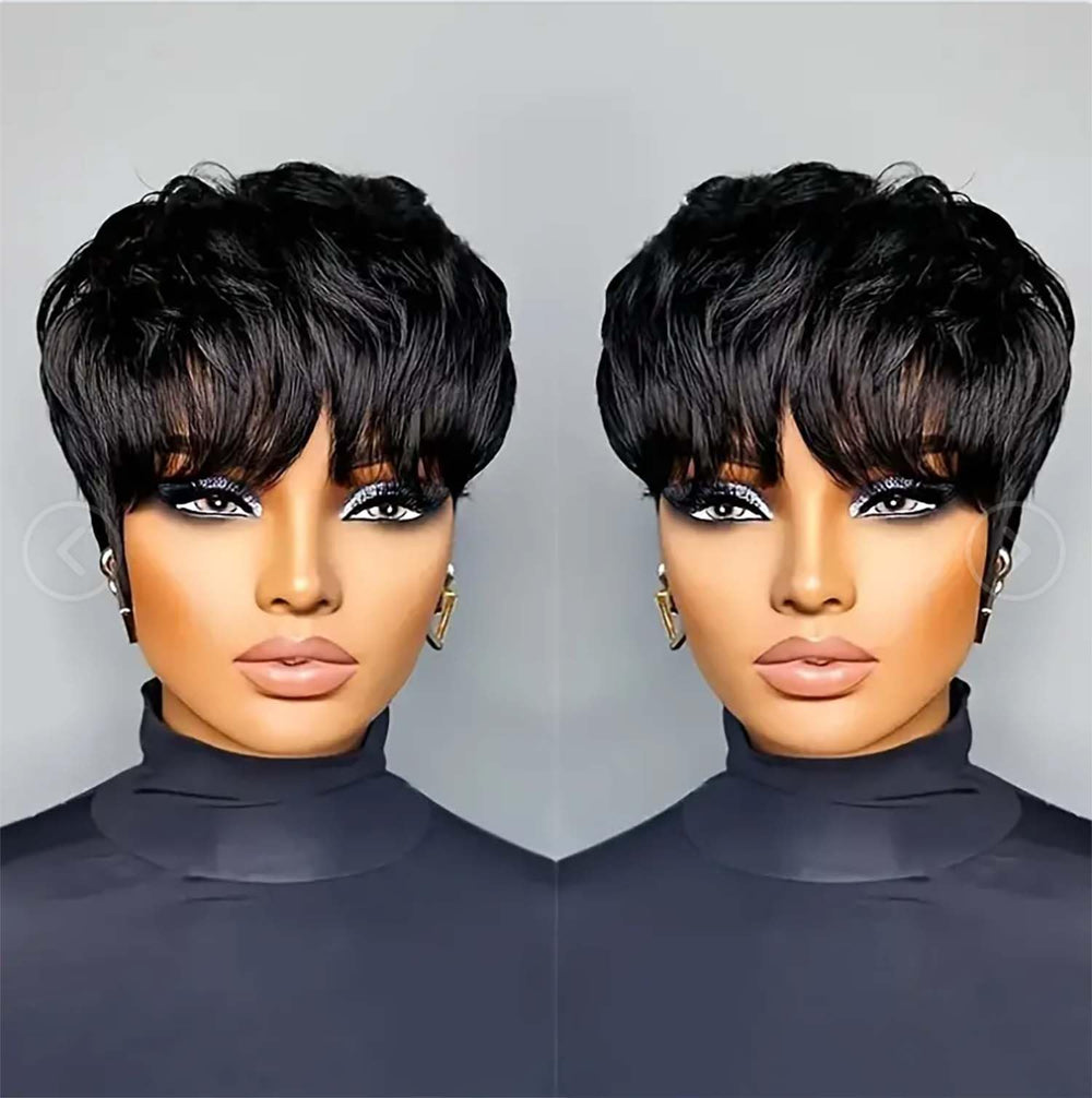 Flandi Pixie Cut Wig front view, natural volume and balanced layers for daily wear.