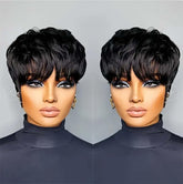 Flandi Pixie Cut Wig front view, natural volume and balanced layers for daily wear.
