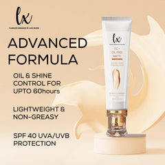 Flawless Radiance by Luxe Blend CC+ Cream SPF 40 label highlights UVA/UVB protection for daily use.