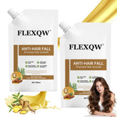 FLEXQW anti-hair-loss shampoo bottle front highlighting scalp care