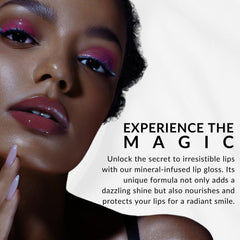 Flori Roberts Mineral Base Lip Shine tube closeup with creamy texture