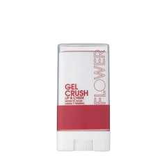 FLOWER Beauty gel crush-multistick berry swirl applied on lips and cheeks.