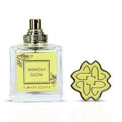 Flower Scents Mimosa Glow spray action demonstrates easy, confident application.