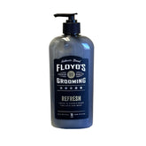 Floyd's 99 Refresh bottle closeup showing moisturizing conditioner for hair and body