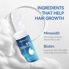 FluMisch minoxidil foam massage head shows gentle scalp absorption