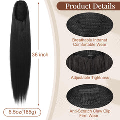 Flufymooz clip-in ponytail demonstrates quick and secure styling.