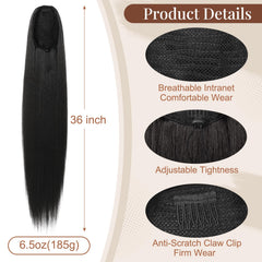 Flufymooz natural black hair extension close-up showing silky texture