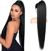 Flufymooz pony tail 36in straight drawstring adds dramatic length with natural movement.