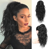 Flufymooz 18-inch natural-black ponytail extension for effortless daily styling.
