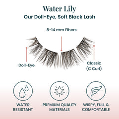 FlutterHabit Water Lily Lash Clusters on-eye view showcasing a doll-eye natural look