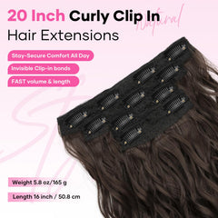 Flvaco natural-blend curly clip-ins for effortless longer hair.