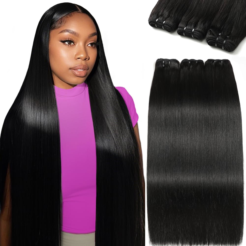 FMIDKOU 20-inch straight Brazilian hair bundles for seamless sew-in results