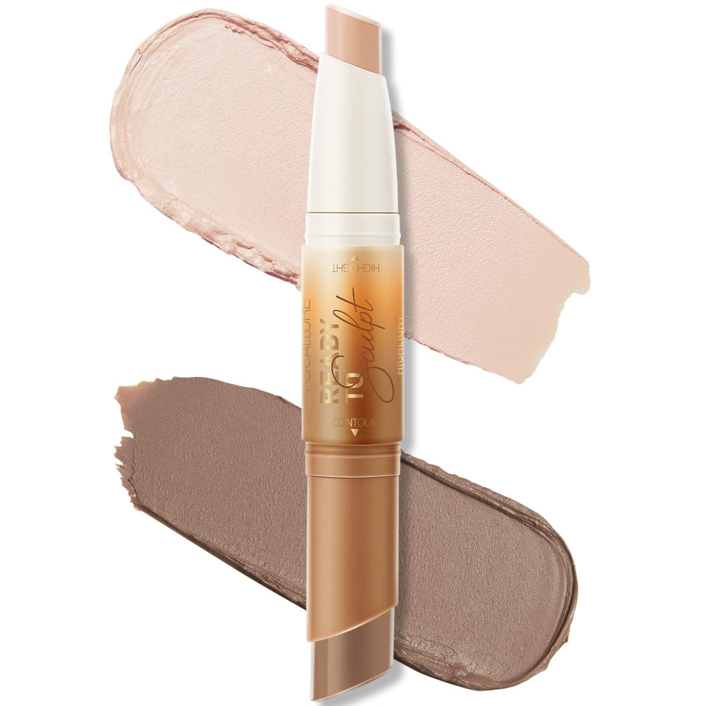 FOCALLURE 2-in-1 cream bronzer and highlighter stick Sour Cream, front view for natural warmth