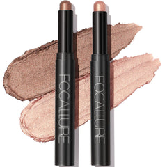 FOCALLURE 2 Pcs Cream Eyeshadow Stick close-up shows creamy texture for easy blending.