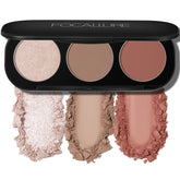 FOCALLURE 3 in 1 palette for radiant long lasting blush and highlighter glow