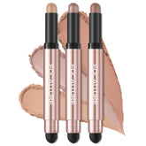 FOCALLURE 3pcs no-crease eyeshadow sticks pack for easy, long-lasting color.